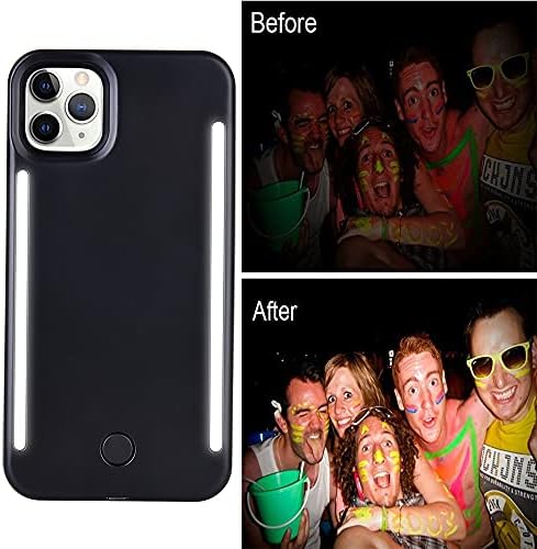 AUYOUWEI iPhone 12／12 Pro מקרה, LED מואר Selfie אור Case כיסוי [נטען] אור זוהר Selfie פנס הטלפון הנייד מקרה עבור iPhone